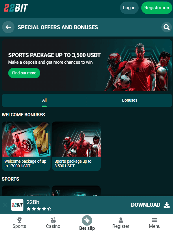 Bonuses and Promotions at 22Bit