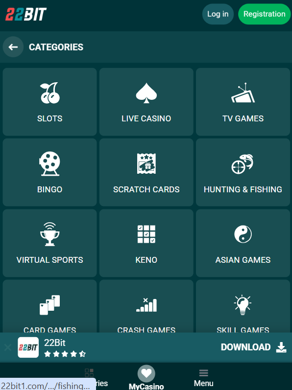 Casino Games at 22Bit