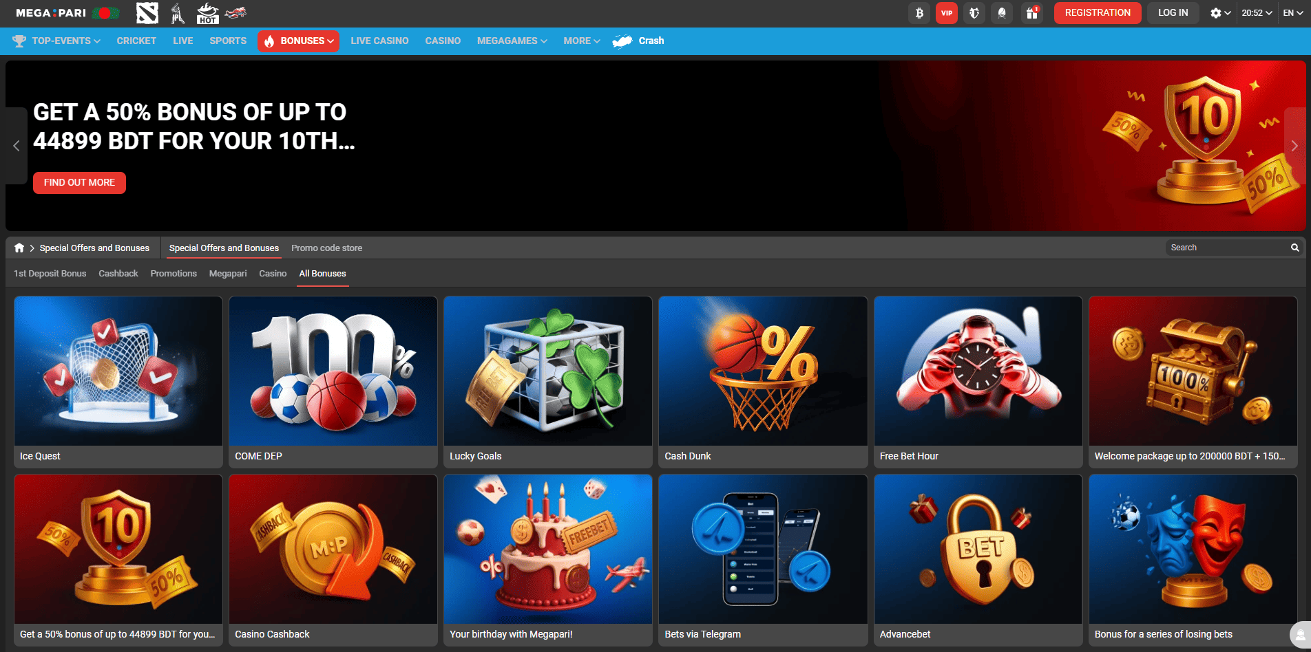 Promotions and Other Bonuses at Megapari